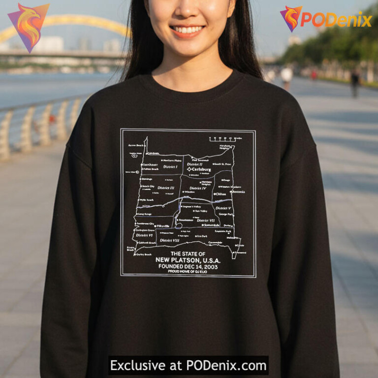 New Platson Shirt, The State Map Founded Dec 14 2003 Retro Graphic Design - 1