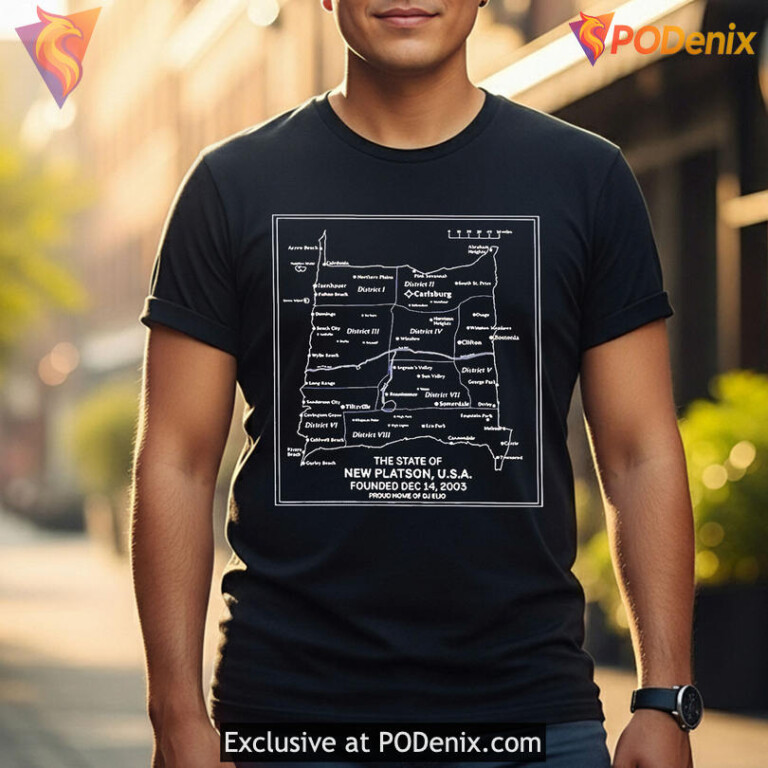 New Platson Shirt, The State Map Founded Dec 14 2003 Retro Graphic Design - 3