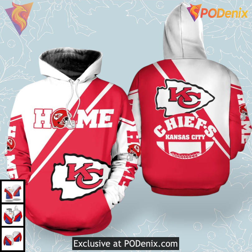 NFL Kansas City Chiefs 3D Hoodie, Limited HOME Quote Fan Apparel NFL Kansas City Chiefs 3D Hoodie, Limited HOME Quote Fan Apparel