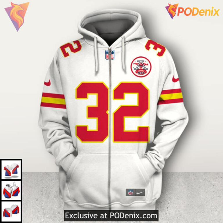Nick Bolton AFC Champs Kansas City Chiefs Hoodies For Men, White Zip Up Style - 1