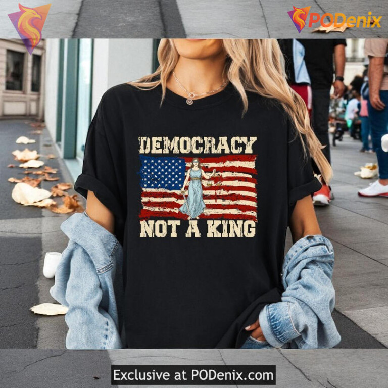 No Kings Democracy Shirt Resist Tyranny Liberty Protest Tee for Political Activists