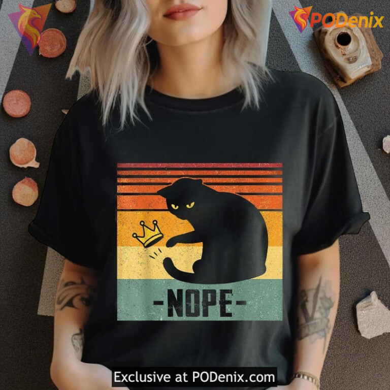No Kings Graphic T Shirt Black Cat Patriotic Protest Tee for Equality Supporters