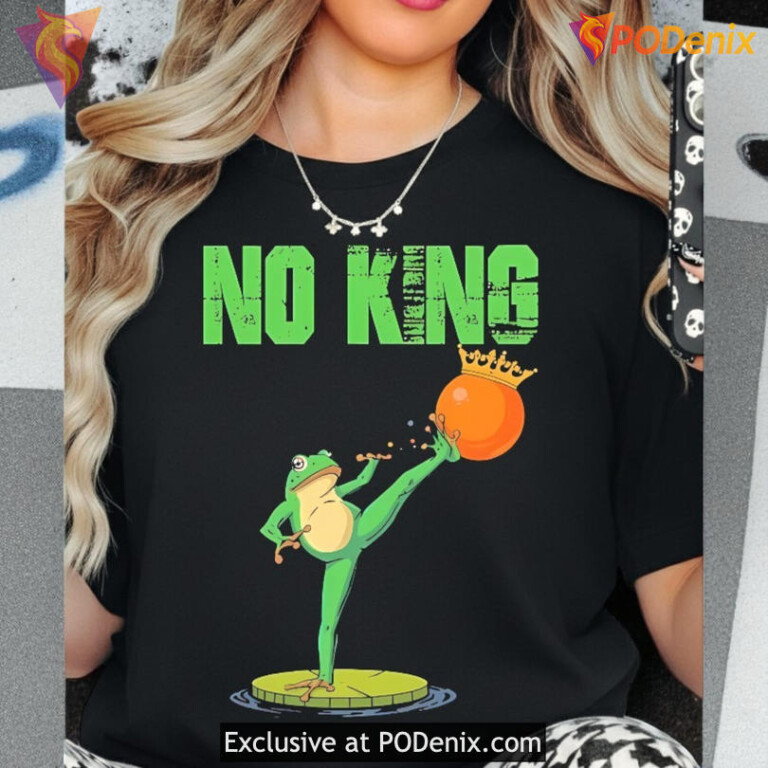 No Kings Protest T Shirt Portland Frog Activist Graphic Tee for Protest Supporters