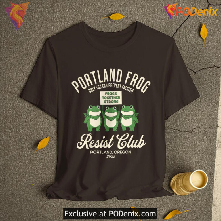 No Kings Slogan Shirt Portland Frog Resist Club Protest Graphic Tee for Progressives