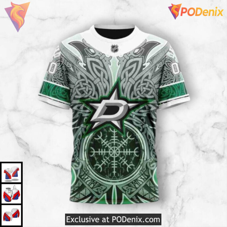 Norse Viking Symbol Artwork Dallas Stars Christmas Hoodie Custom Edition - 4