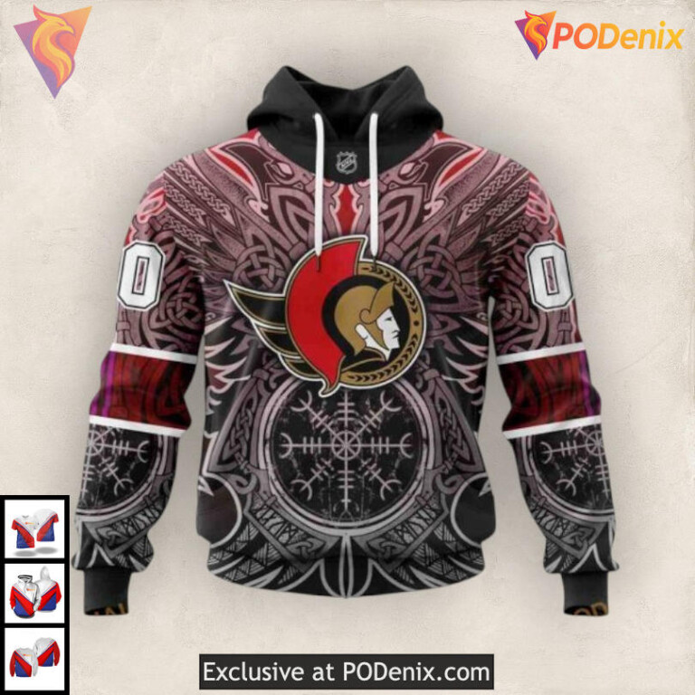 Norse Viking Symbol Concept NHL Ottawa Senators Personalized 3D Hoodie