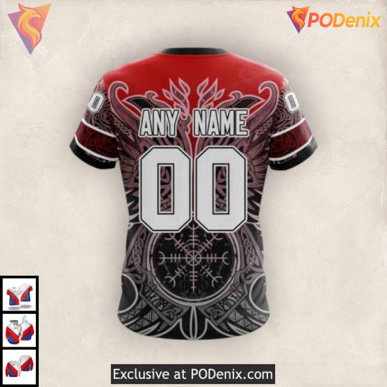 Norse Viking Symbol Concept NHL Ottawa Senators Personalized 3D Hoodie - 1