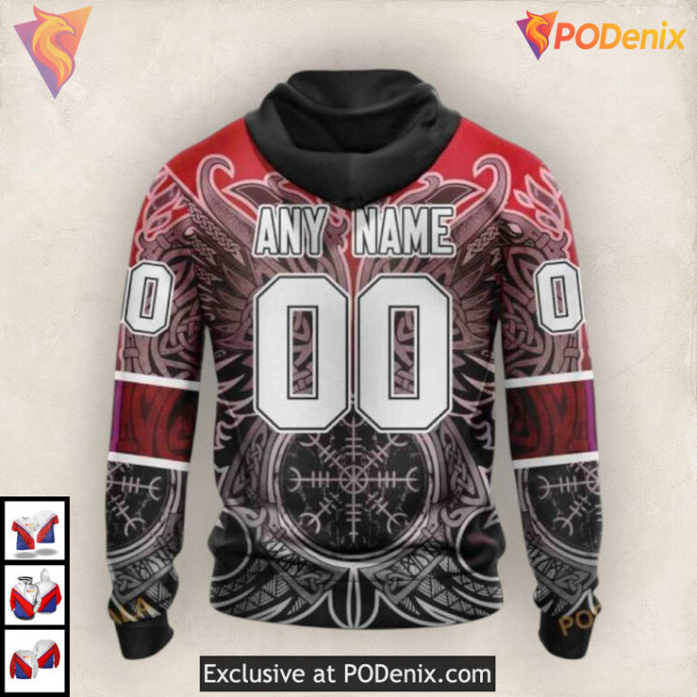 Norse Viking Symbol Concept NHL Ottawa Senators Personalized 3D Hoodie - 2