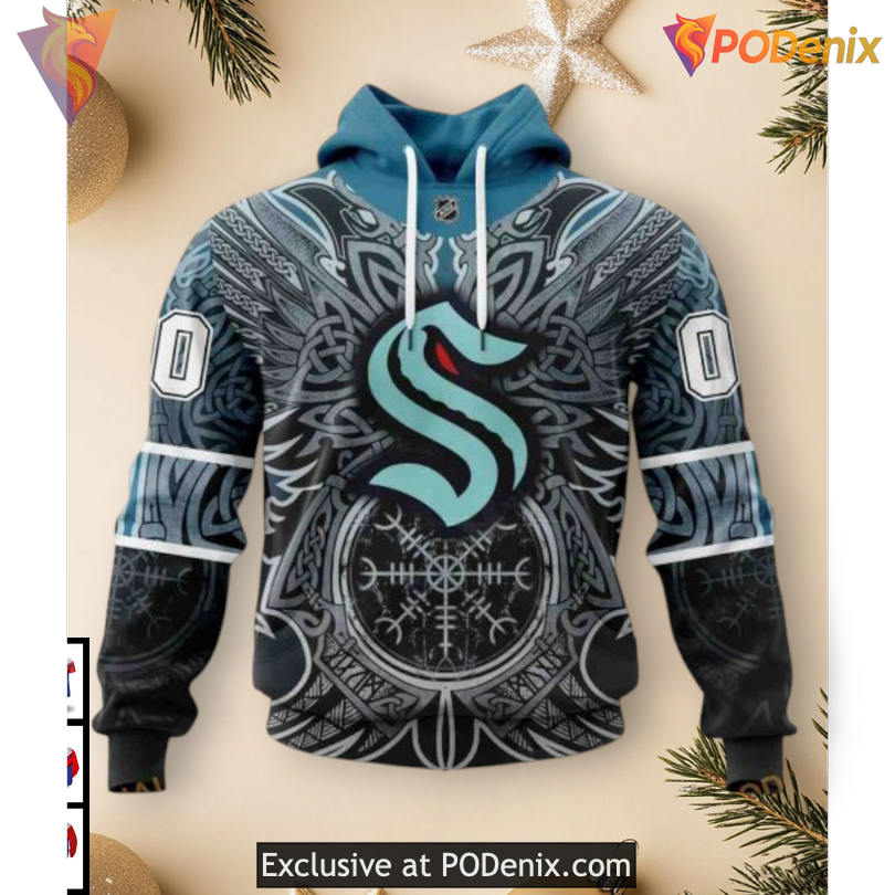 Norse Viking Symbolic Graphic Edition NHL Seattle Kraken Sweatshirt Hoodie 3D
