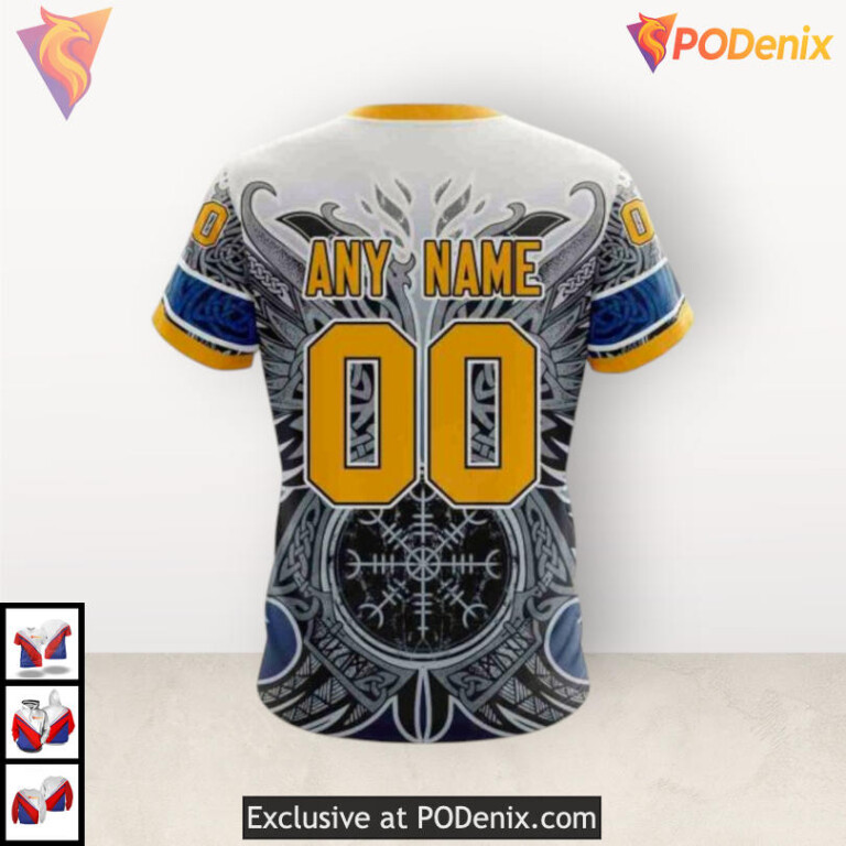 Norse Viking Symbols Artwork Nashville Predators Graphic Hoodie Custom Design - 1