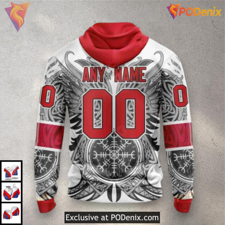 Norse Viking Symbols Calgary Flames Personalized 3D Hoodie for Fans - 2