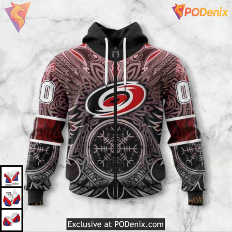 Norse Viking Symbols Concept Carolina Hurricanes Sweatshirt Hoodie 3D