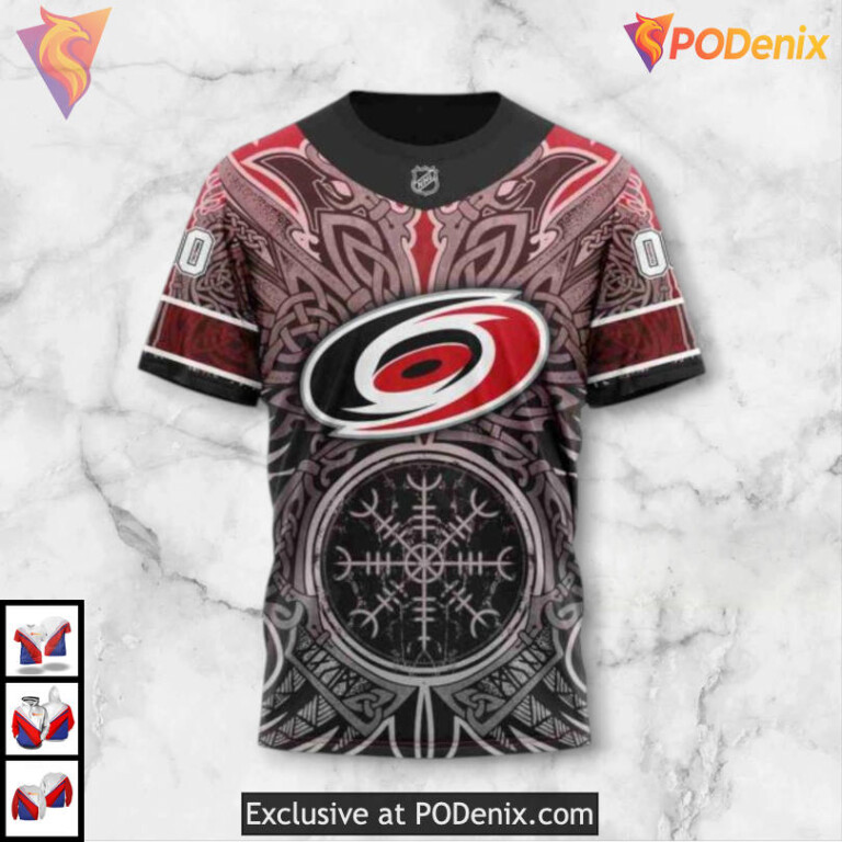 Norse Viking Symbols Concept Carolina Hurricanes Sweatshirt Hoodie 3D - 4