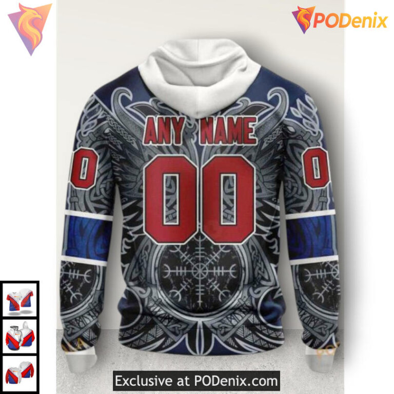 Retro Gradient 3D Artwork Custom Number Winnipeg Jets Hoodie Custom NHL Gear - 3