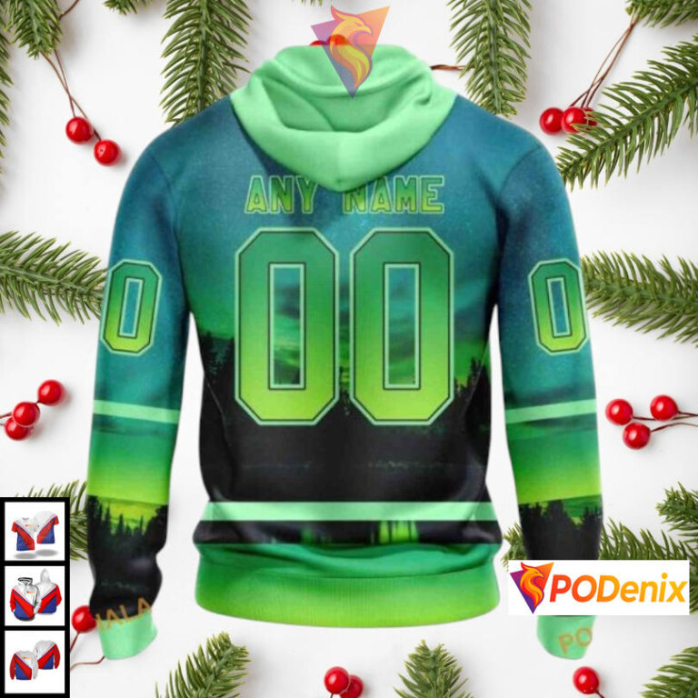 Northern Light Full Printed Design Pittsburgh Penguins Hoodie Custom NHL 3D - 1