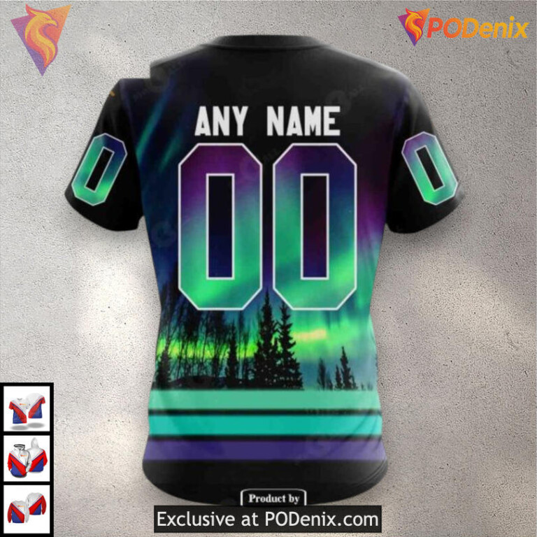 Northern Lights Artwork Calgary Flames Graphic Hoodie 3D NHL Sweatshirt
