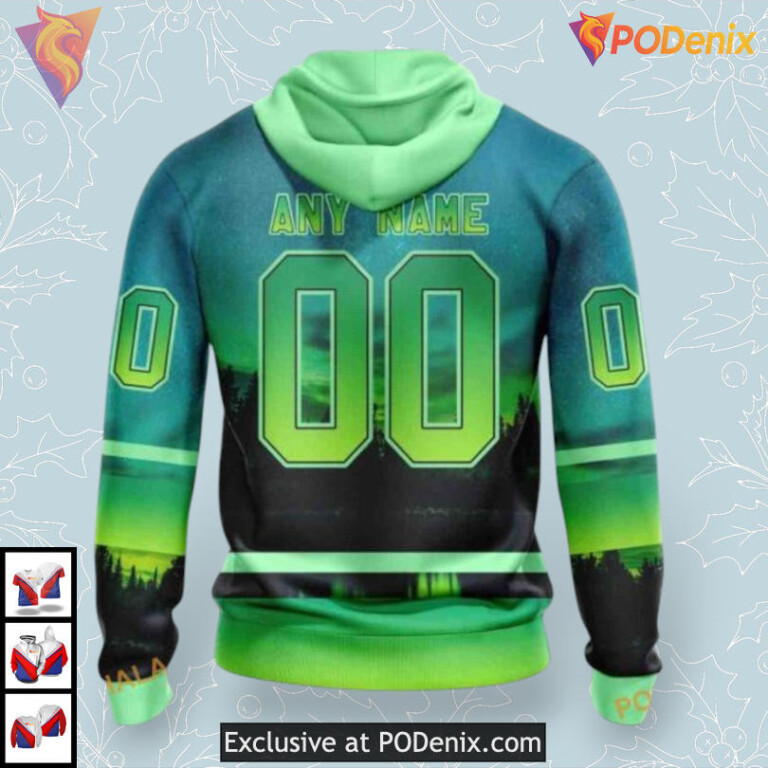 Northern Lights Aurora Design Custom Seattle Kraken Hoodie 3D Full Print - 1