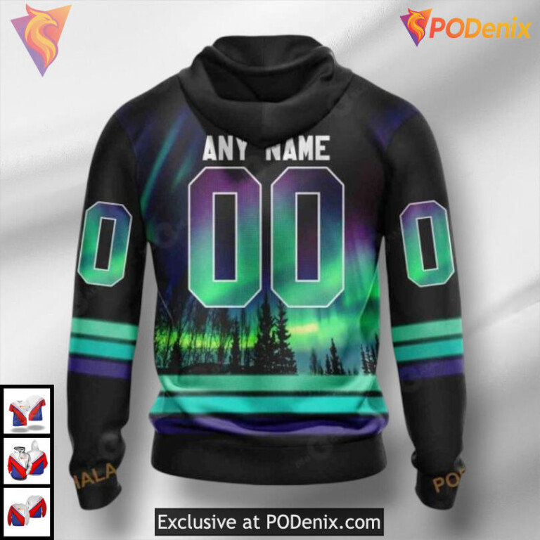 Northern Lights Aurora Effect NHL Ottawa Senators Sweatshirt Hoodie 3D - 3
