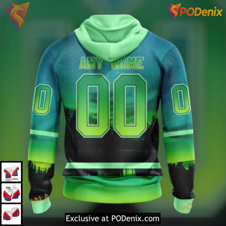 Northern Lights Full Print Arizona Coyotes Holiday Hoodie Custom Apparel - 1