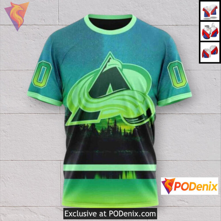 Northern Lights Full Printed Personalized Colorado Avalanche Hoodie 3D Edition - 2