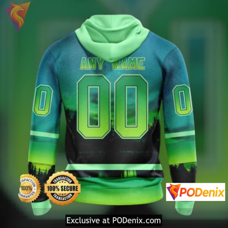 Northern Lights Graphic Personalized New Jersey Devils Hoodie Custom 3D - 1