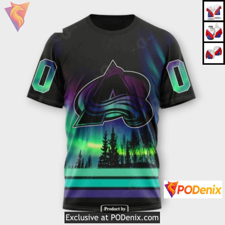 Northern Lights Inspired Artwork Colorado Avalanche Christmas Hoodie Custom 3D - 2