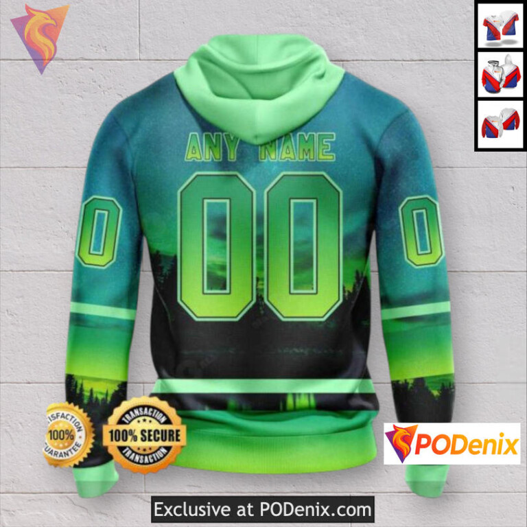 Northern Lights Inspired Design Colorado Avalanche Warm Hoodie Custom 3D - 1