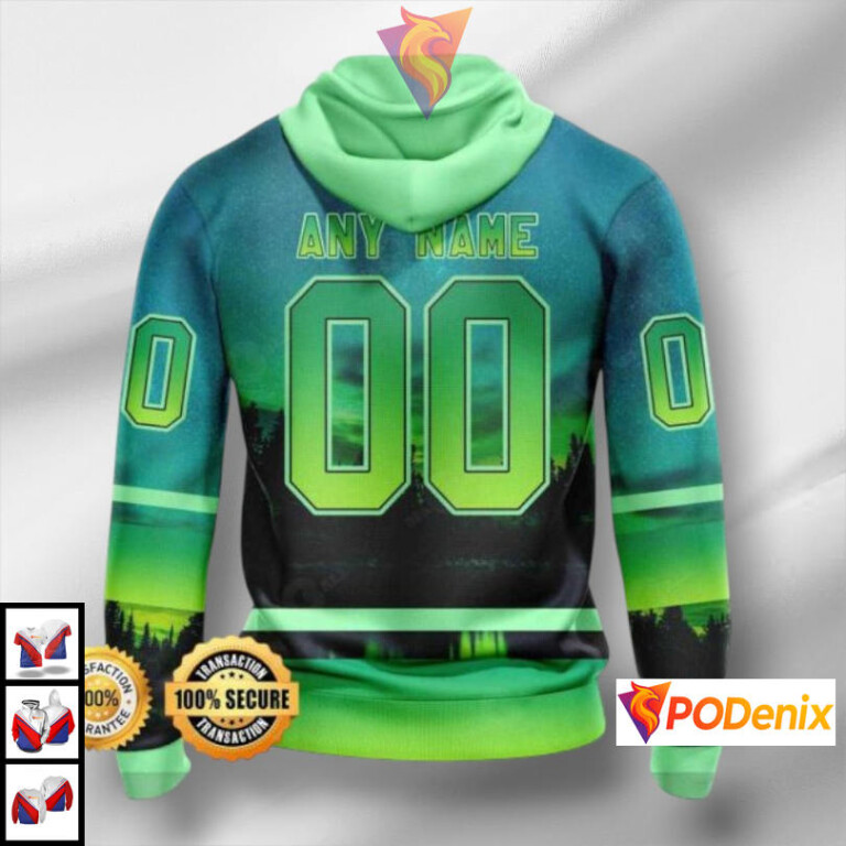 Northern Lights Inspired Theme Pittsburgh Penguins 3D Hoodie Personalized NHL Design - 1