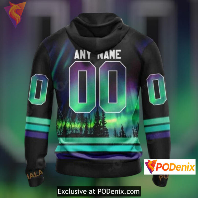 Northern Lights Theme Custom New Jersey Devils Hoodie 3D Fan Edition - 1