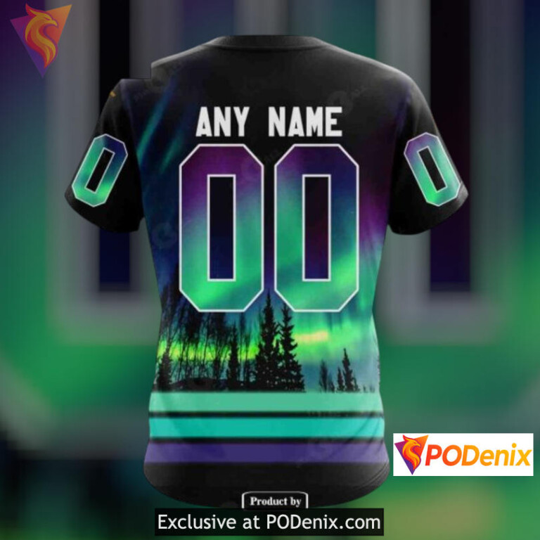 Northern Lights Theme Custom New Jersey Devils Hoodie 3D Fan Edition - 3