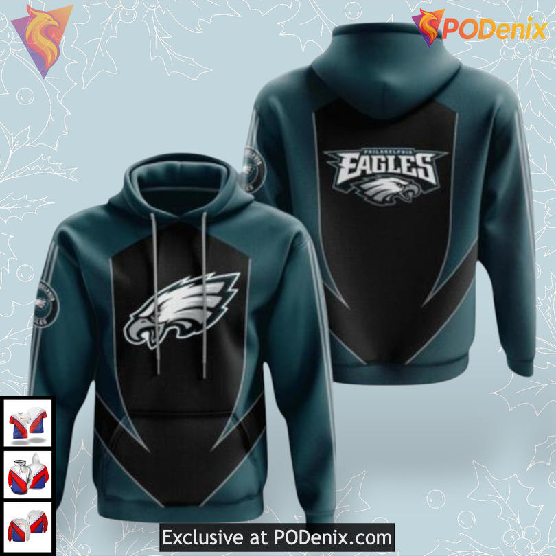 Official Sports Team Drop Philadelphia Eagles Green Hoodie Unisex 3D Print Official Sports Team Drop Philadelphia Eagles Green Hoodie Unisex 3D Print