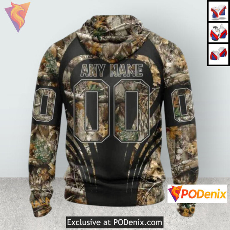 Outdoor Camo Hunting Style Colorado Avalanche Full Zip Hoodie Sweatshirt 3D - 1