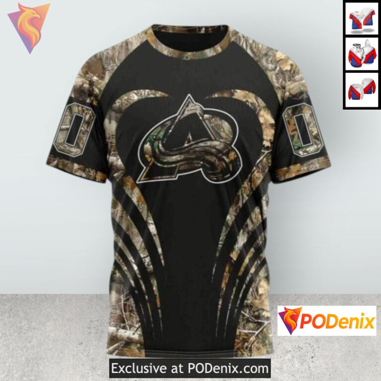 Outdoor Camo Hunting Style Colorado Avalanche Full Zip Hoodie Sweatshirt 3D - 2