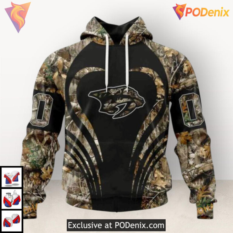 Outdoor Hunting Camo Style Nashville Predators Kids Hoodie Special 3D Hoodie