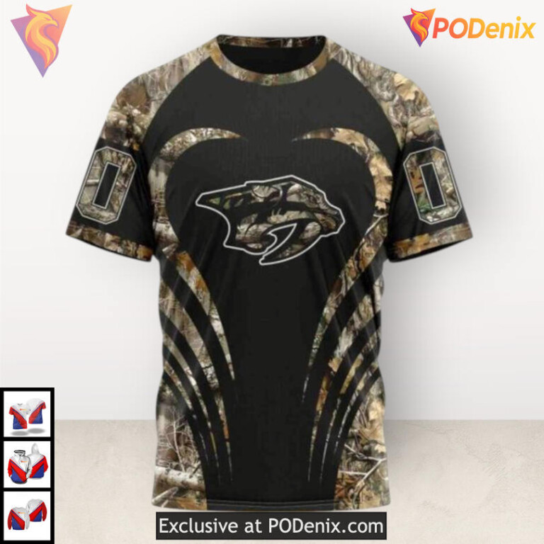 Outdoor Hunting Camo Style Nashville Predators Kids Hoodie Special 3D Hoodie - 2