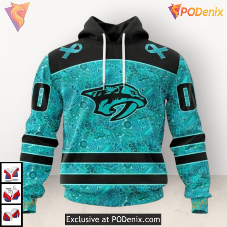 Ovarian Cancer Awareness Design Nashville Predators Unisex Hoodie Custom Edition