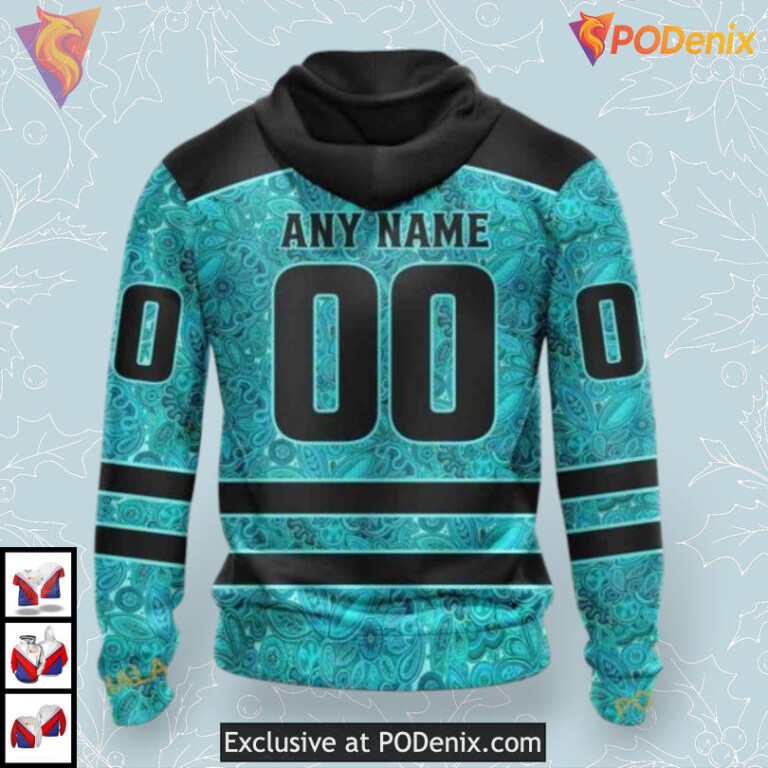 Ovarian Cancer Awareness Edition NHL Custom Number Seattle Kraken Hoodie 3D - 1