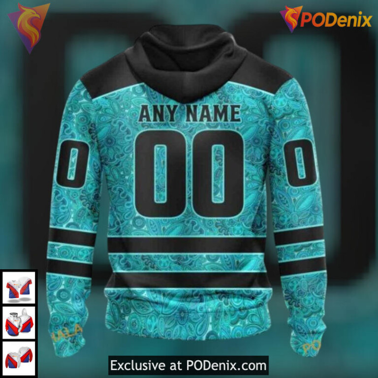 Ovarian Cancer Awareness Tribute Arizona Coyotes Winter Hoodie Custom Apparel - 1