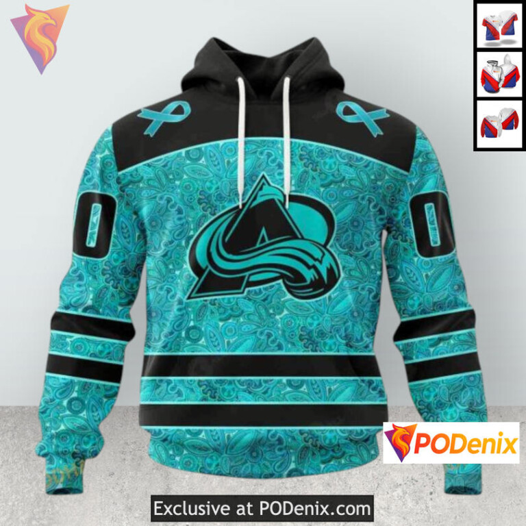 Ovarian Cancer Awareness Tribute Colorado Avalanche Hoodie For Women Custom 3D