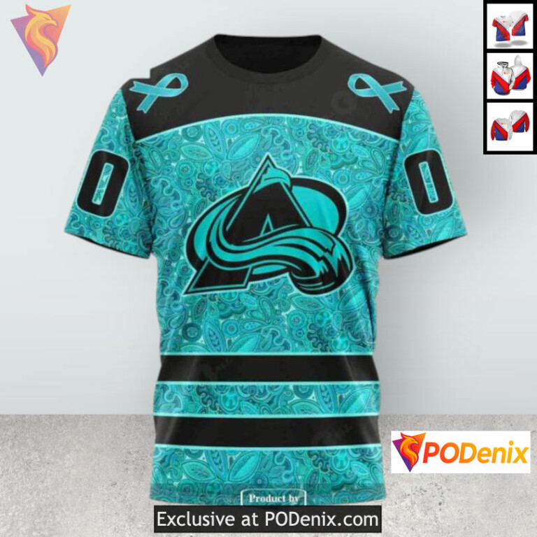 Ovarian Cancer Awareness Tribute Colorado Avalanche Hoodie For Women Custom 3D - 2