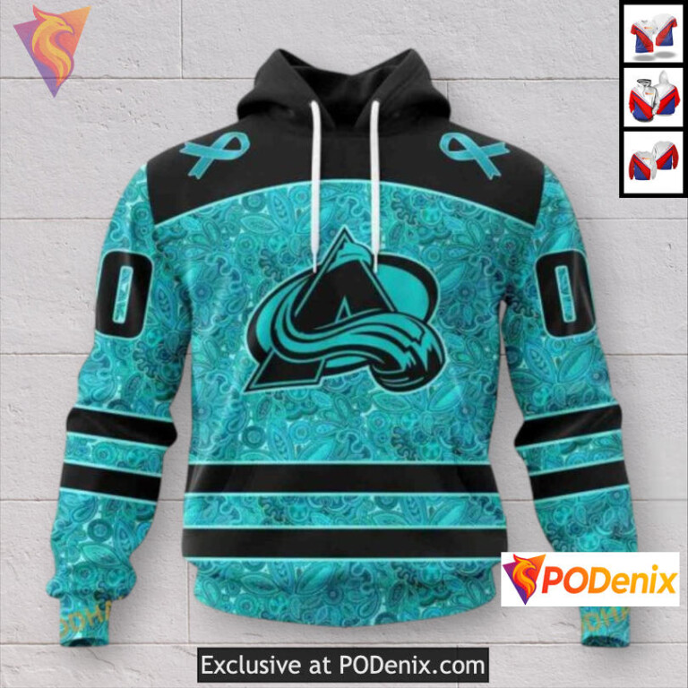 Ovarian Cancer Awareness Tribute Colorado Avalanche Mens Hoodie Custom 3D