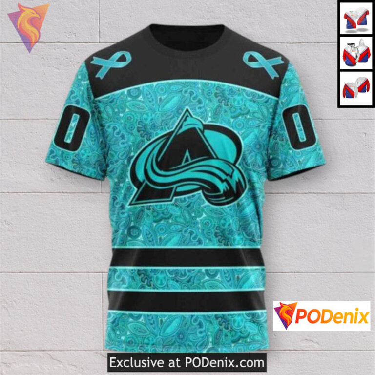 Ovarian Cancer Awareness Tribute Colorado Avalanche Mens Hoodie Custom 3D - 2
