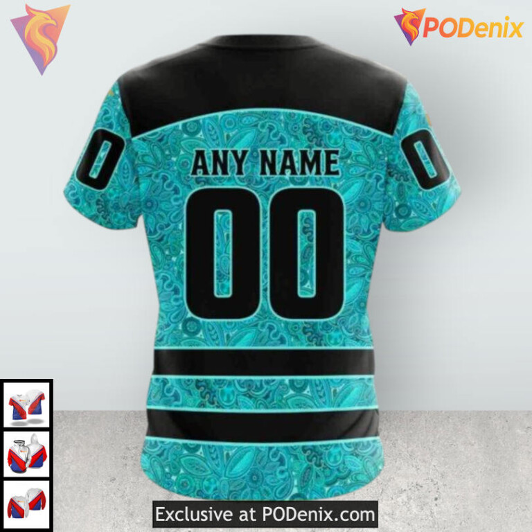 Ovarian Cancer Awareness Tribute Custom Name Carolina Hurricanes Hoodie 3D - 3