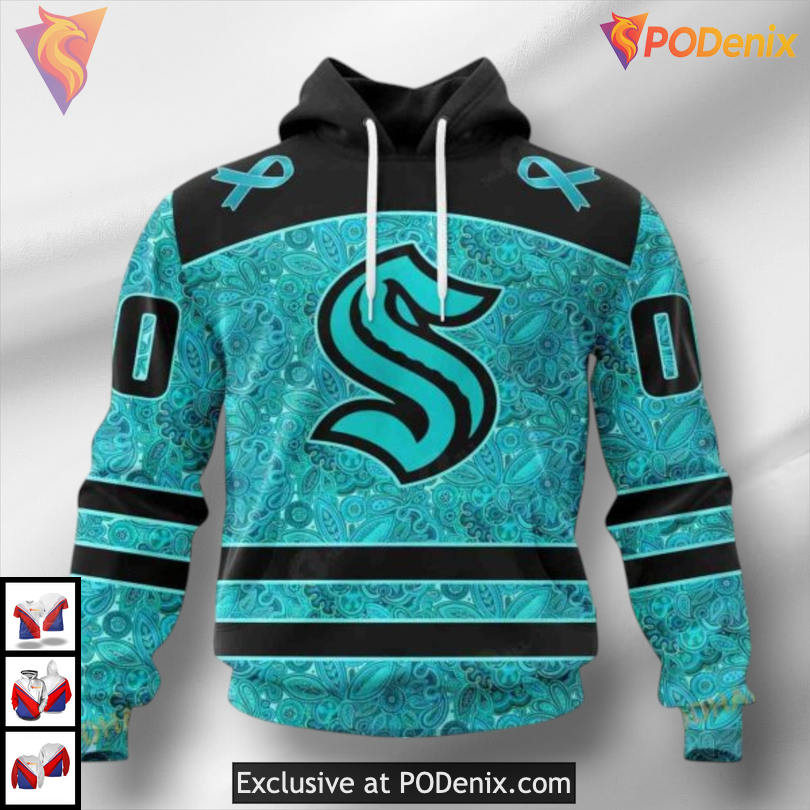 Ovarian Cancer Awareness Tribute Custom Seattle Kraken Personalized 3D Hoodie