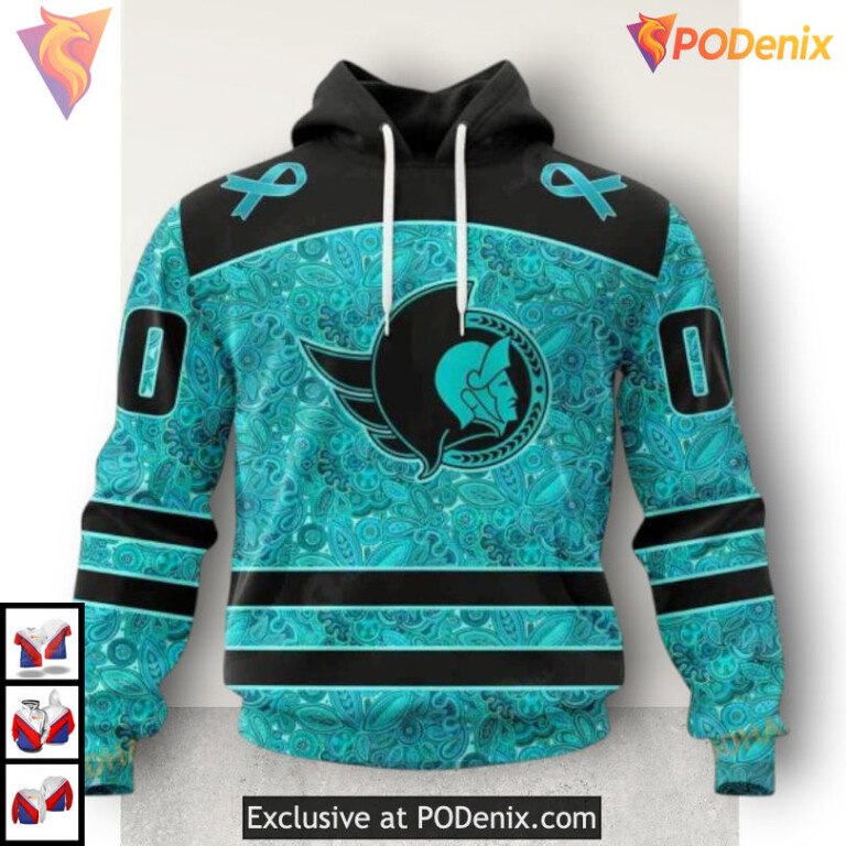 Ovarian Cancer Awareness Tribute NHL Ottawa Senators Personalized 3D Hoodie
