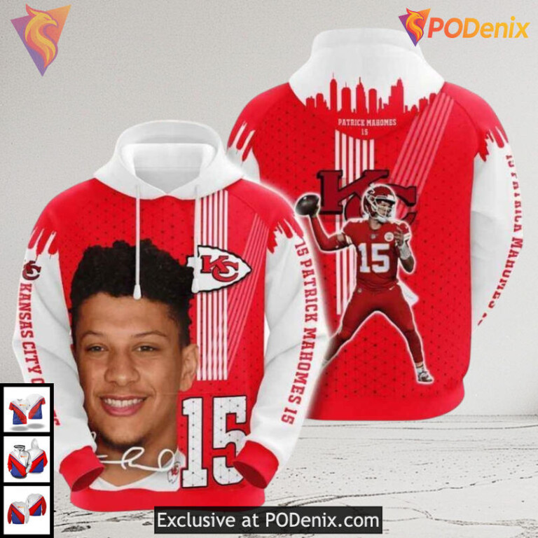 Patrick Mahomes 15 Red Kingdom Kansas City Chiefs All Over Print Hoodie Design
