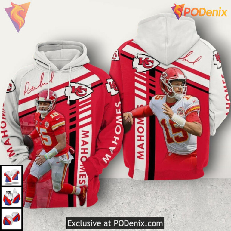 Patrick Mahomes Action Halloween Kansas City Chiefs Youth Hoodie, 3D Edition