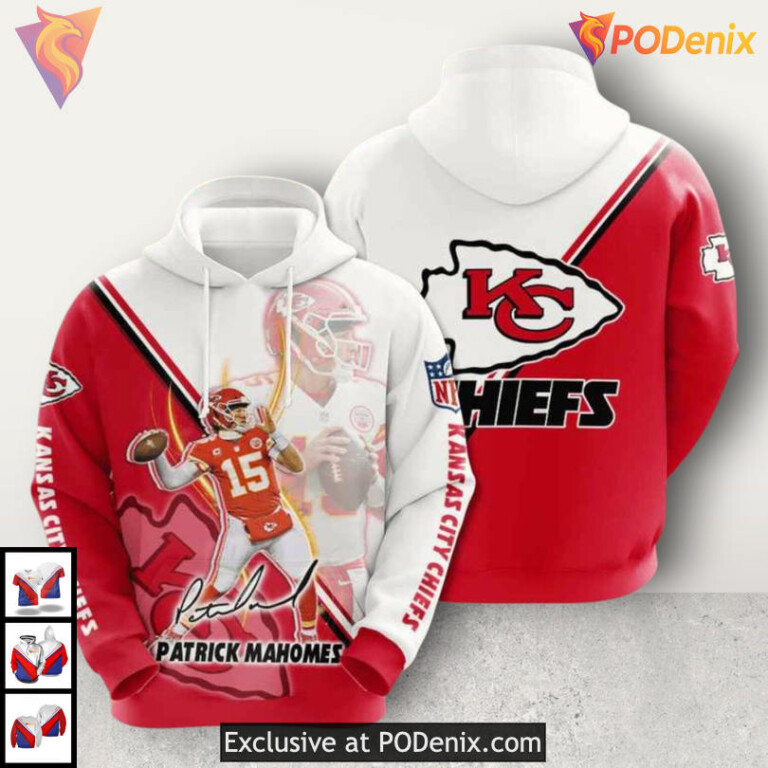Patrick Mahomes Kansas City Chiefs Hoodie 3D, Unisex Custom Fan Apparel