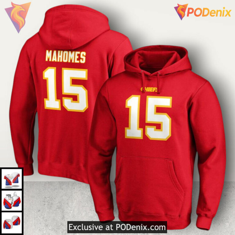 Patrick Mahomes Number 15 Kansas City Chiefs Christmas Hoodie, Cozy Fleece Style