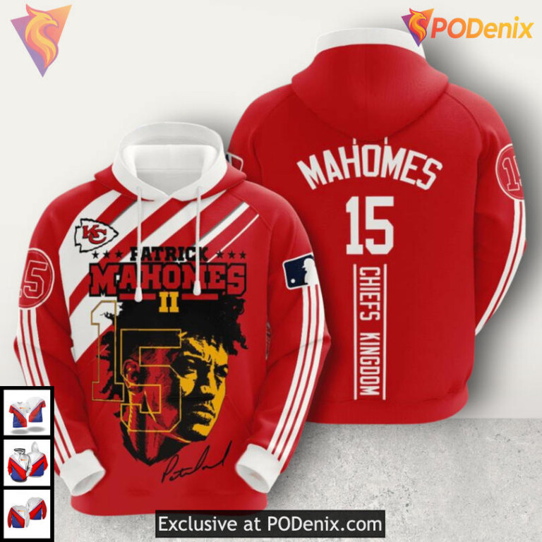 Patrick Mahomes Number 15 Kansas City Chiefs Hoodie For Men, Limited 3D Design